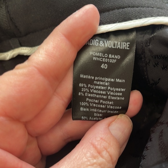 Zadig & Voltaire Pants Black & Red Stripe with Logo      Size 40 - Picture 6 of 7